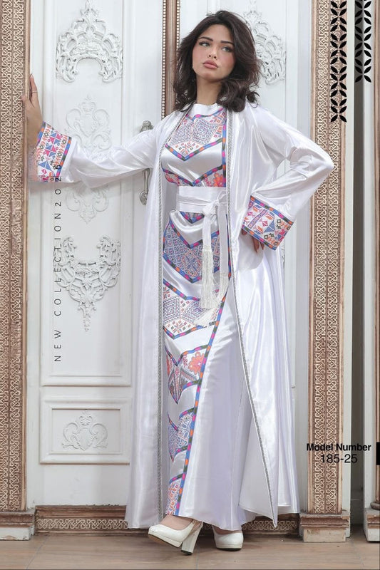 Tatreez Embroidery Palestine Dress, Vintage Style, Heritage Palestinian Thobe Abaya, Traditional Tatreez Embroidery