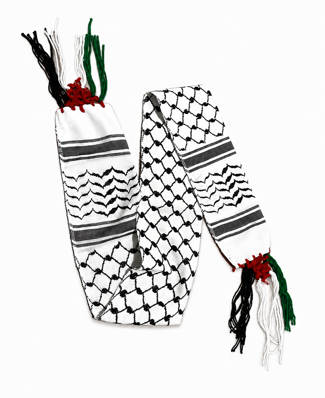 Kuffiyeh Palestine Flag Scarf, Keffiyeh Unique Original Arab Arafat Hatta design, Student Graduation kofyah Scarves, Bandana 54inchX4.6inch