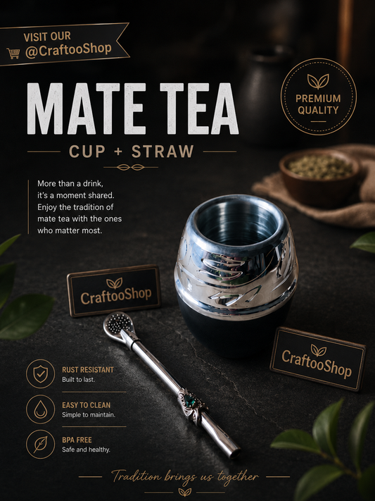 Mate Tea Silver Black cup, Unique Yerba Mate Cup +Straw, drinking places fountain, water carved Filter Bombilla Straw handmade 50mL