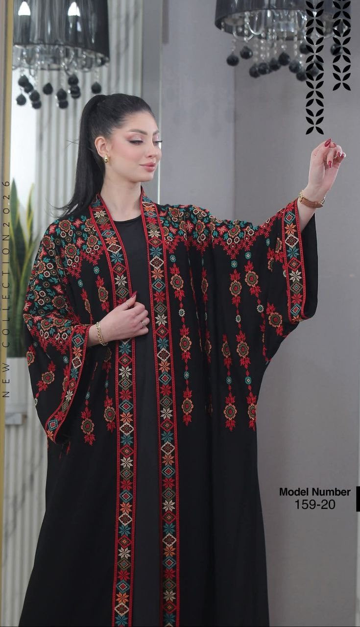 Abaya Bisht Embroidery Palestine Dress, Vintage Style, Heritage Palestinian Jordanian, Traditional Tatreez Embroidey