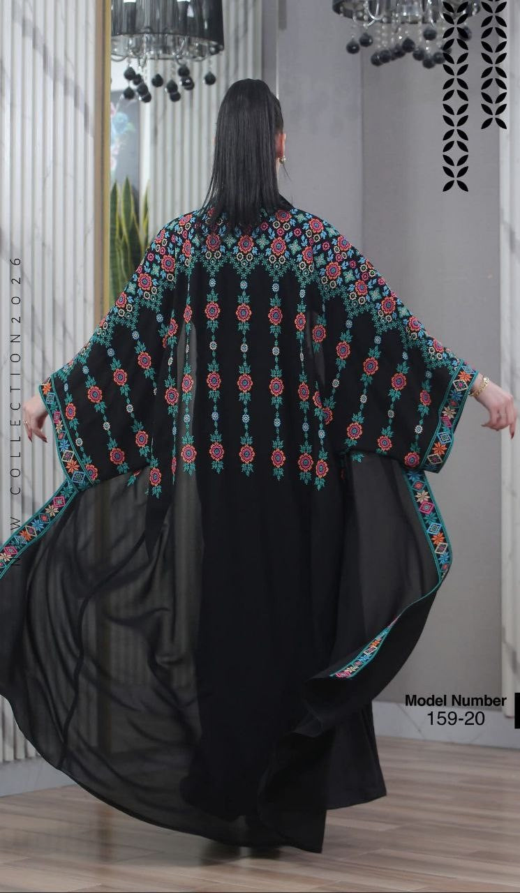 Abaya Bisht Embroidery Palestine Dress, Vintage Style, Heritage Palestinian Jordanian, Traditional Tatreez Embroidey