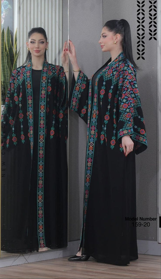 Abaya Bisht Embroidery Palestine Dress, Vintage Style, Heritage Palestinian Jordanian, Traditional Tatreez Embroidey