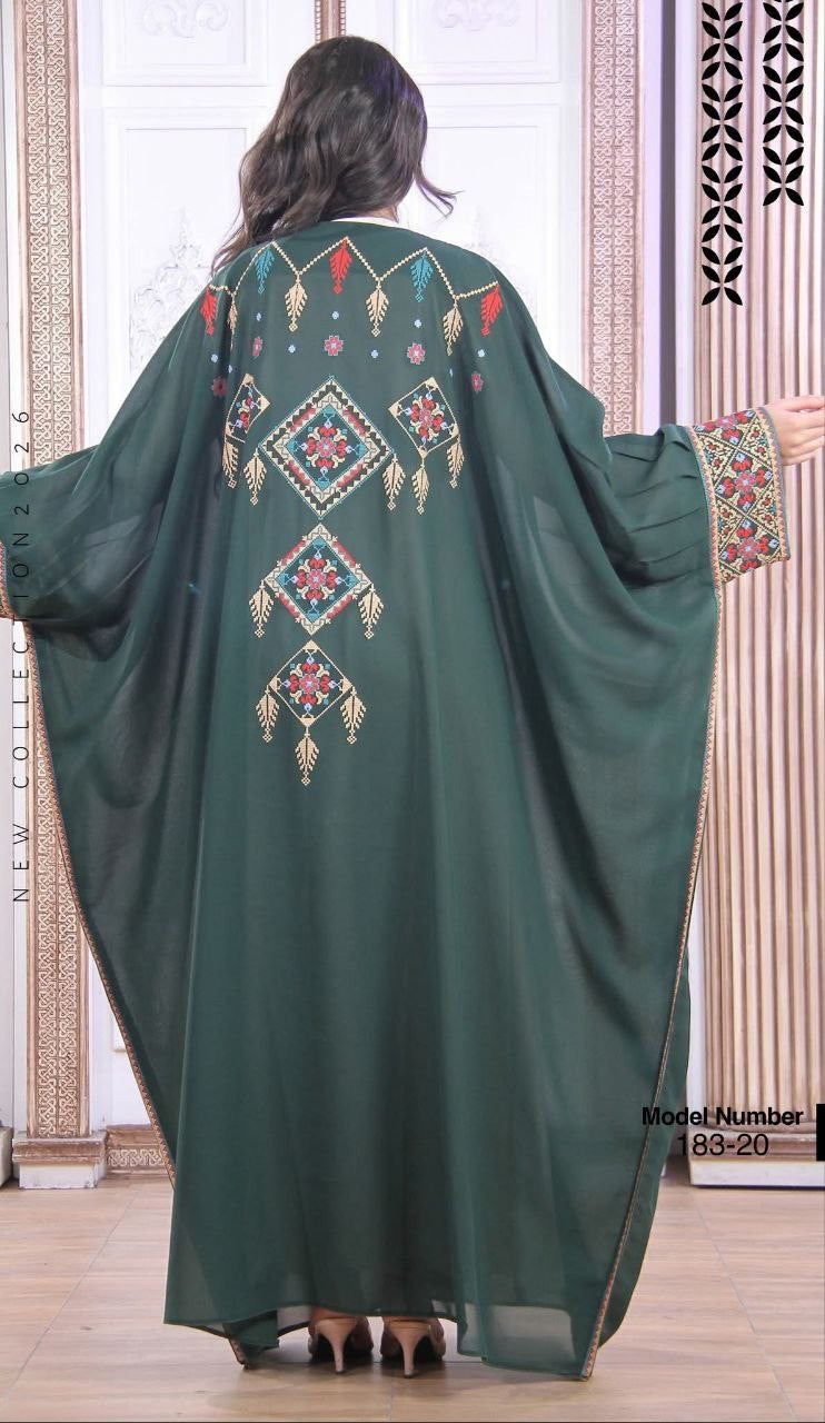 Abaya Bisht Embroidery Palestine Dress, Vintage Style, Heritage Palestinian Jordanian, Traditional Tatreez Embroidey