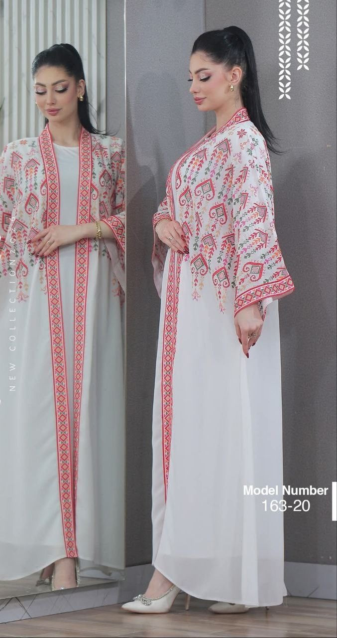 Abaya Bisht Embroidery Palestine Dress, Vintage Style, Heritage Palestinian Jordanian, Traditional Tatreez Embroidery