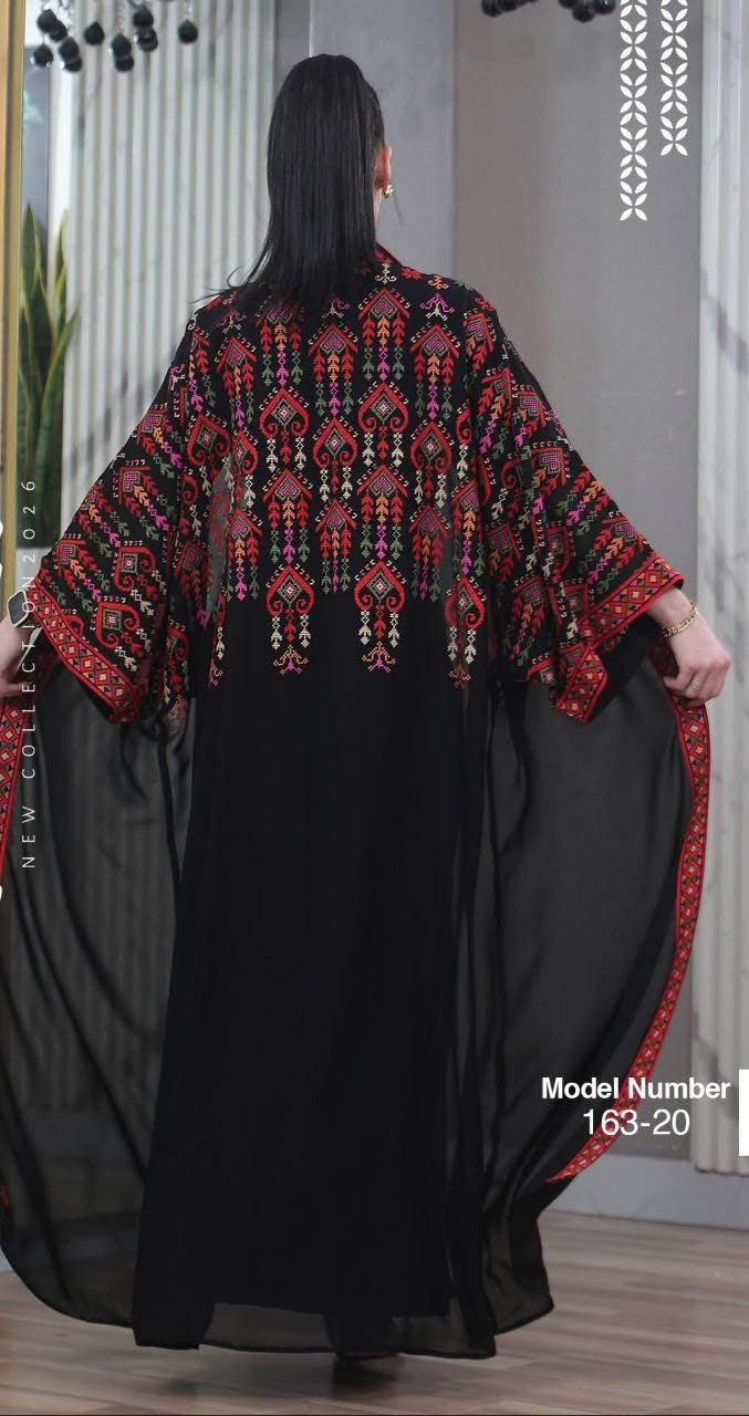 Abaya Bisht Embroidery Palestine Dress, Vintage Style, Heritage Palestinian Jordanian, Traditional Tatreez Embroidery