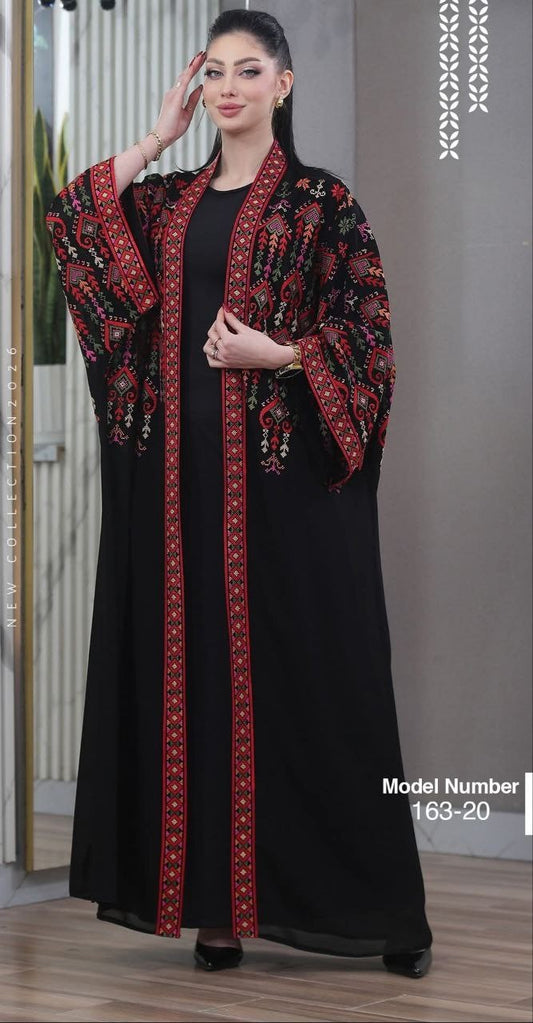 Abaya Bisht Embroidery Palestine Dress, Vintage Style, Heritage Palestinian Jordanian, Traditional Tatreez Embroidery
