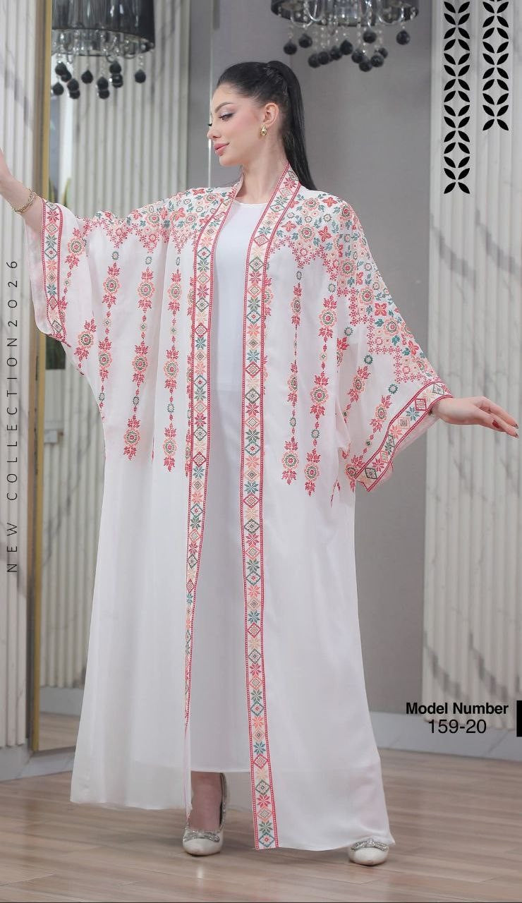 Abaya Bisht Embroidery Palestine Dress, Vintage Style, Heritage Palestinian Jordanian, Traditional Tatreez Embroidery