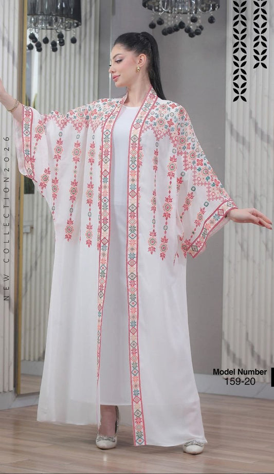 Abaya Bisht Embroidery Palestine Dress, Vintage Style, Heritage Palestinian Jordanian, Traditional Tatreez Embroidery (Copy)