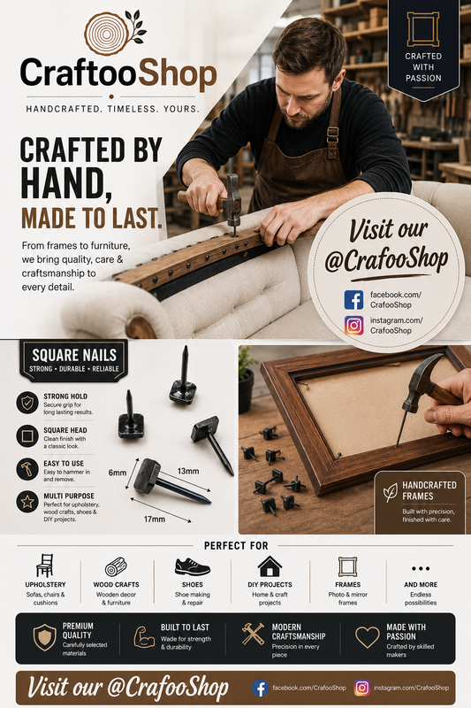 Furniture Nails, Antique Square Head Decorative, Hand forged Iron box thumb Push Pins, Wood Sofa Door Gate stud Leather Work, Upholstery Black 17mmX6mm