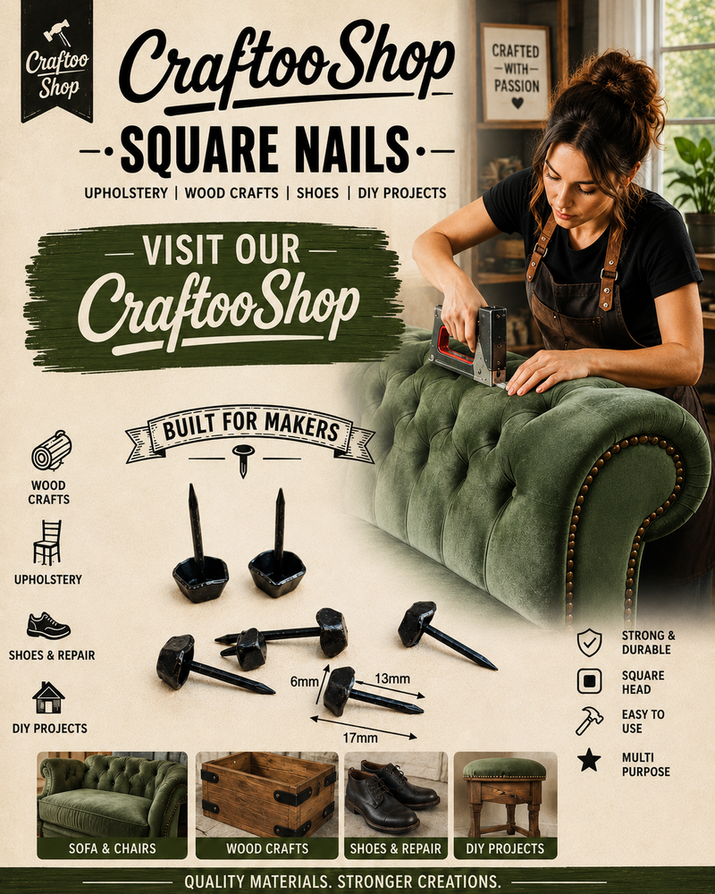 Furniture Nails, Antique Square Head Decorative, Hand forged Metal box thumb Push Pins, Wood Sofa Door Gate stud Leather Work, Upholstery Black 17mmX6mm