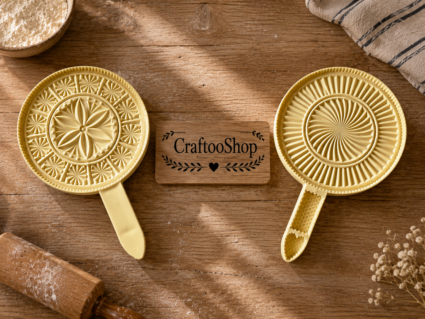 Bread Molds, 4 designs, Cookie Mold, Hand crafted , Plastice PVC Mold, Mamool Mamoul , Unique 1 Big Piece, Baking Chef Gift, Kitchen Supply