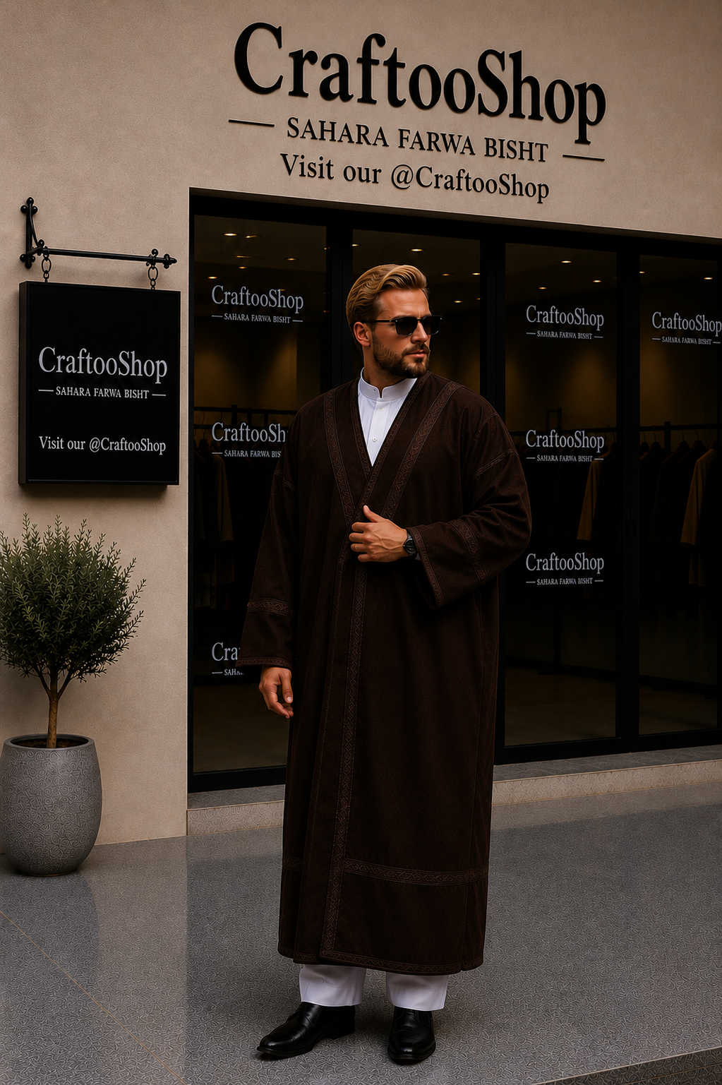 Farwa Bisht Coat, Unique Fur, Arab Style Winter Coat, Warm and Heavy, Unisex Clothing, Vintage Traditional Western Pattern, Elegance Farwa