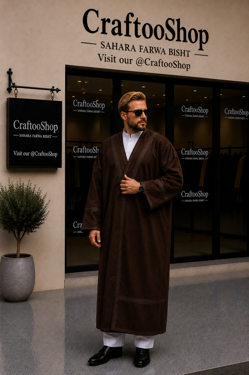 Farwa Bisht Coat, Unique Fur, Arab Style Winter Coat, Warm and Heavy, Unisex Clothing, Vintage Traditional Western Pattern, Elegance Farwa