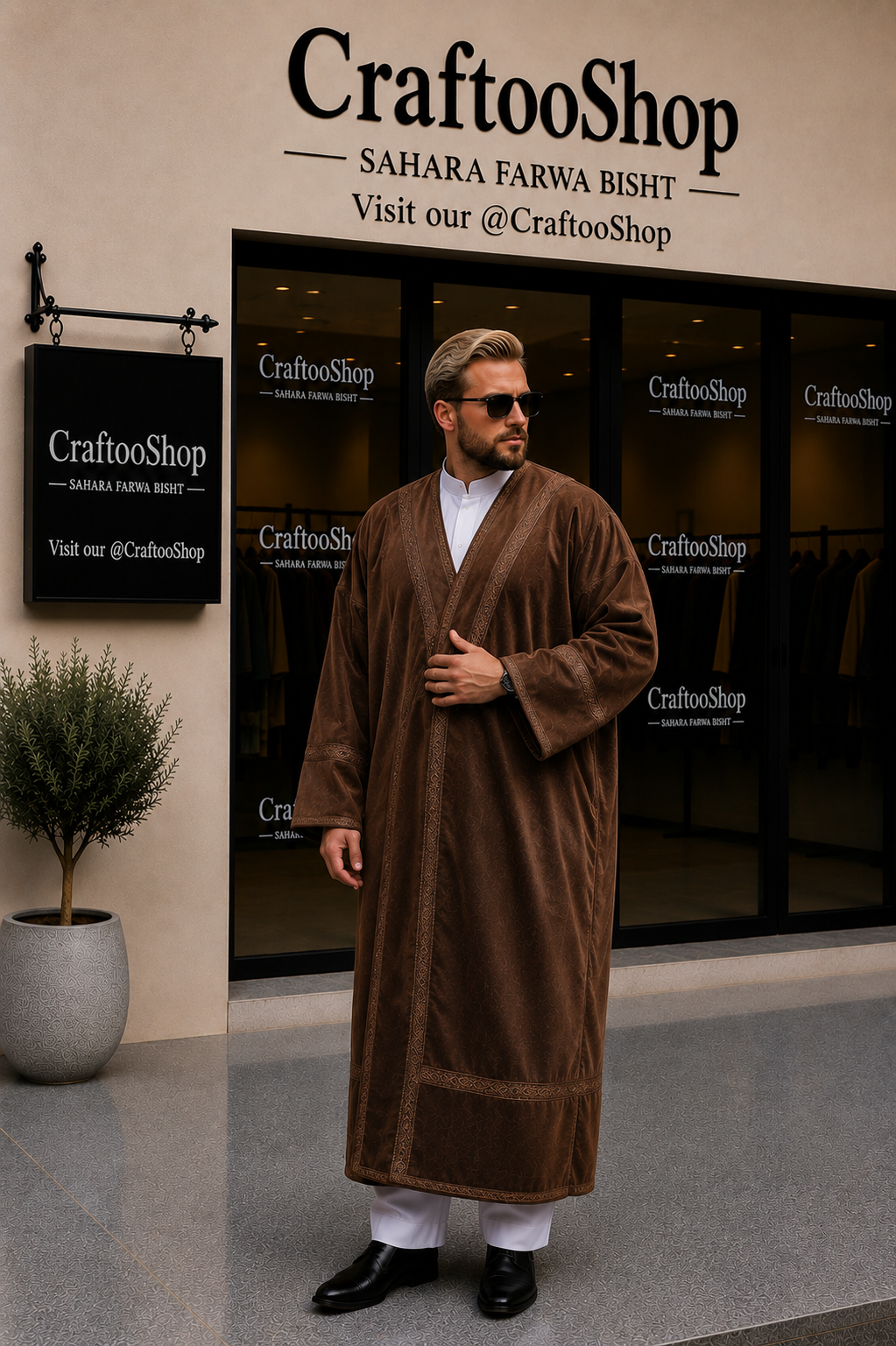 Farwa Bisht Coat, Unique Fur, Arab Style Winter Coat, Warm and Heavy, Unisex Clothing, Vintage Traditional Western Pattern, Elegance Farwa