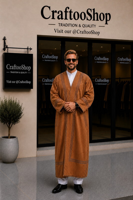 Farwa Bisht Coat, Unique Fur, Arab Style Winter Warm and Heavy, Unisex Clothing, Vintage Traditional Western Pattern, Elegance الجواد