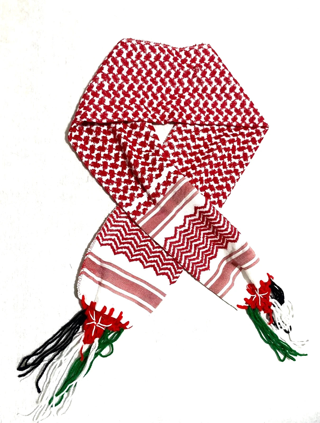 Red Shemagh Flag Scarf, Jordanian Tradition Arabian Hatta design, Student Graduation, Tie kofyah Scarves Parties, Bandana 52inchX4.2inch