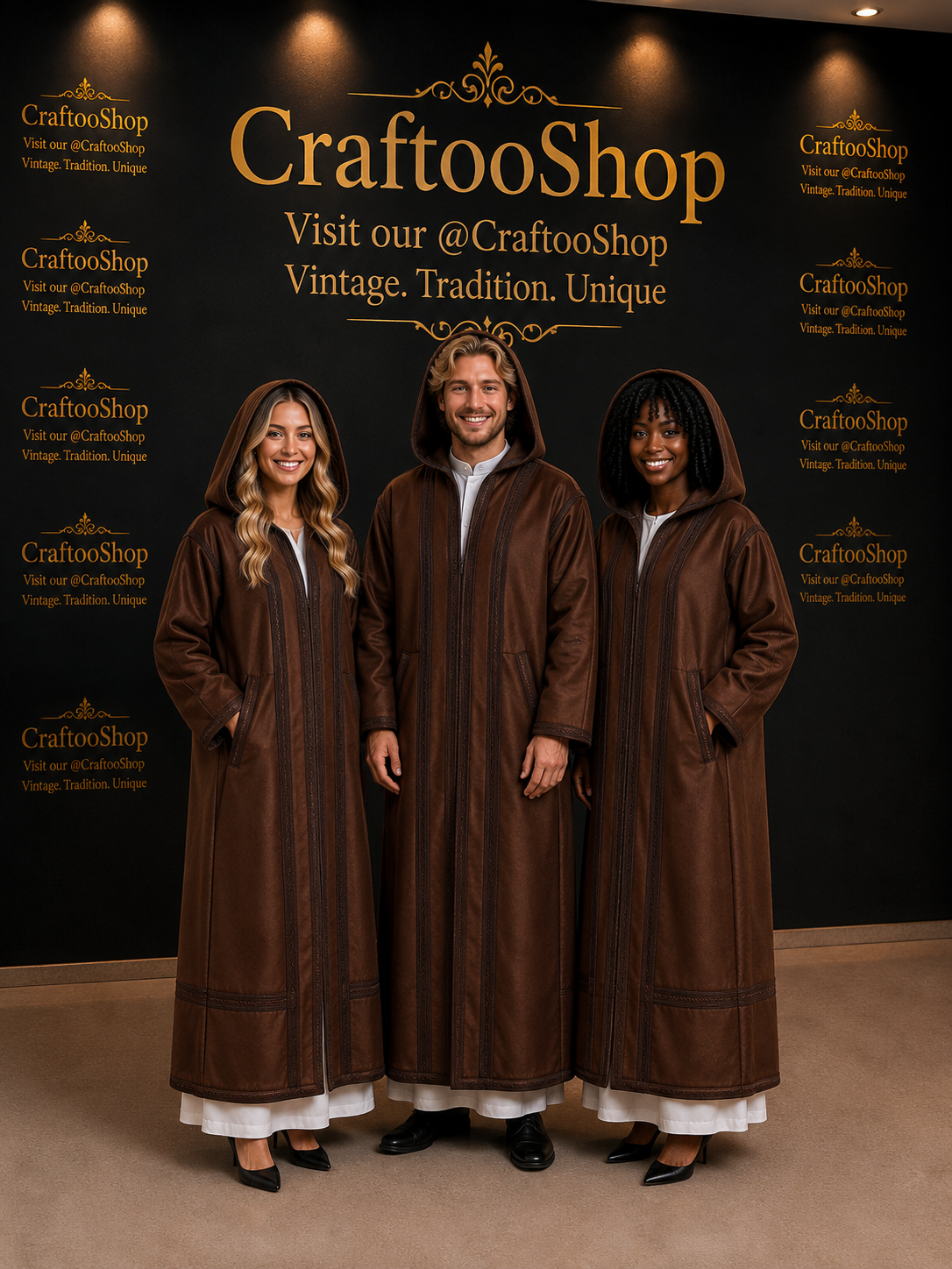 Farwa Hoodie Bisht Coat, Unique Fur, Morocco Arab Style Winter Coat, Warm Heavy, Unisex Clothing, Vintagec Traditional Westerns مغرب