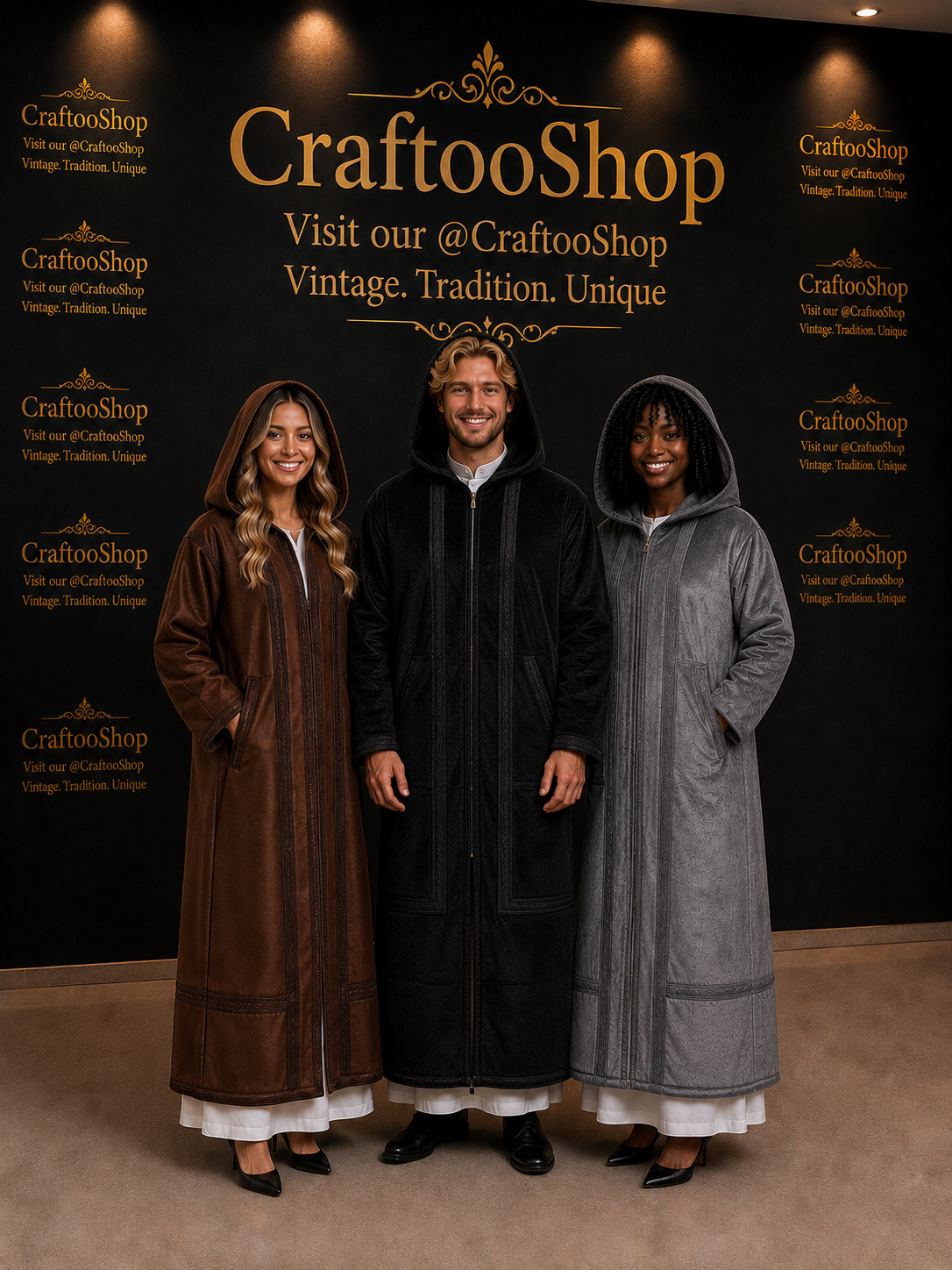 Farwa Hoodie Bisht Coat, Unique Fur, Morocco Arab Style Winter Coat, Warm Heavy, Unisex Clothing, Vintagec Traditional Westerns مغرب