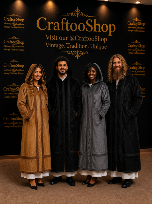 Farwa Hoodie Bisht Coat, Unique Fur, Morocco Arab Style Winter Coat, Warm Heavy, Unisex Clothing, Vintagec Traditional Westerns مغرب