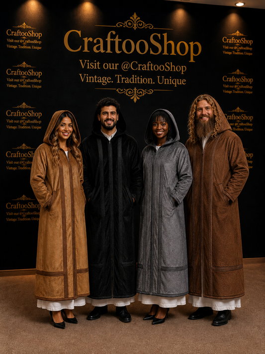 Farwa Hoodie Bisht Coat, Unique Fur, Morocco Arab Style Winter Coat, Warm Heavy, Unisex Clothing, Vintagec Traditional Westerns مغرب