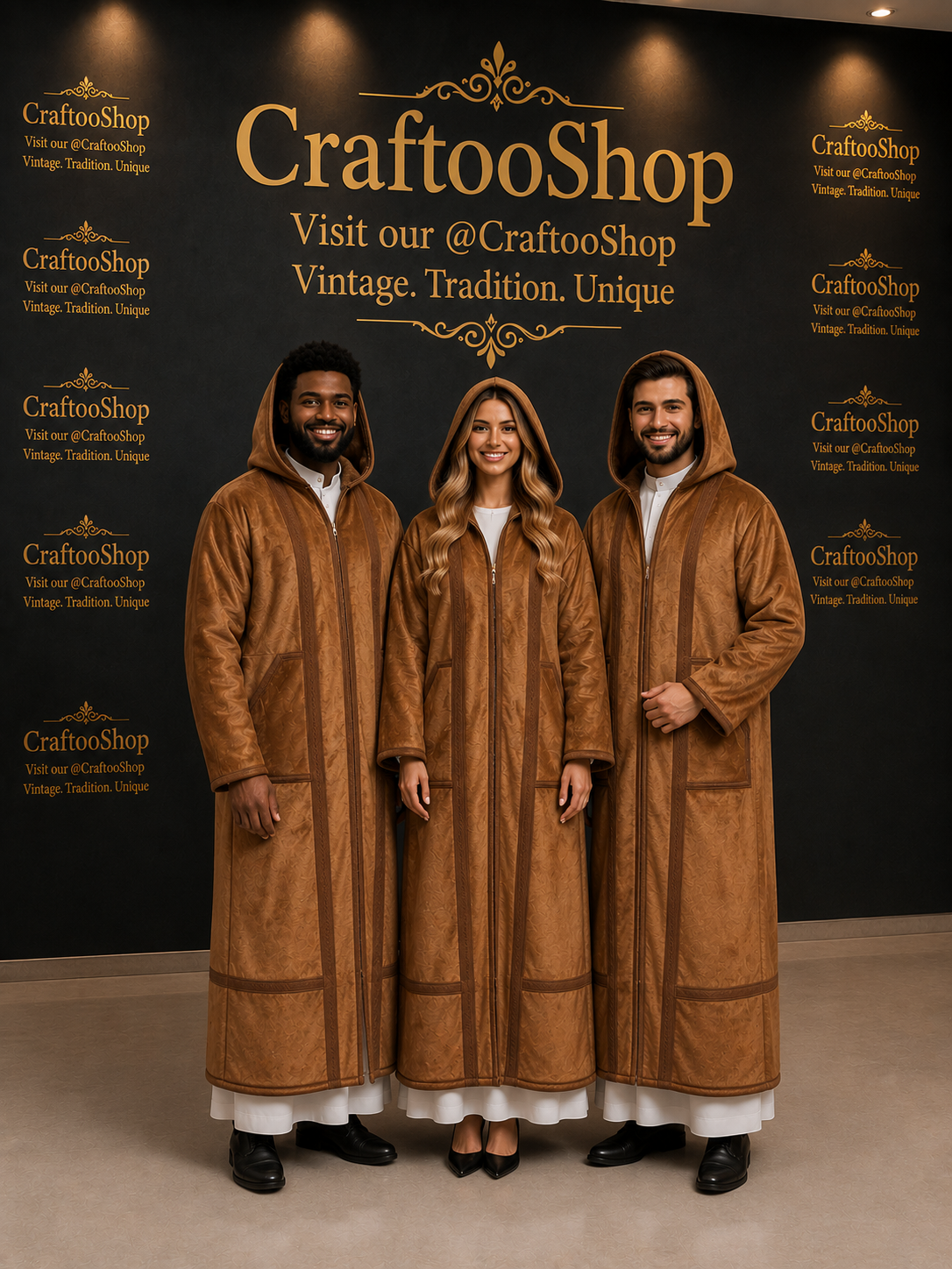 Farwa Hoodie Bisht Coat, Unique Fur, Morocco Arab Style Winter Coat, Warm Heavy, Unisex Clothing, Vintagec Traditional Westerns مغرب