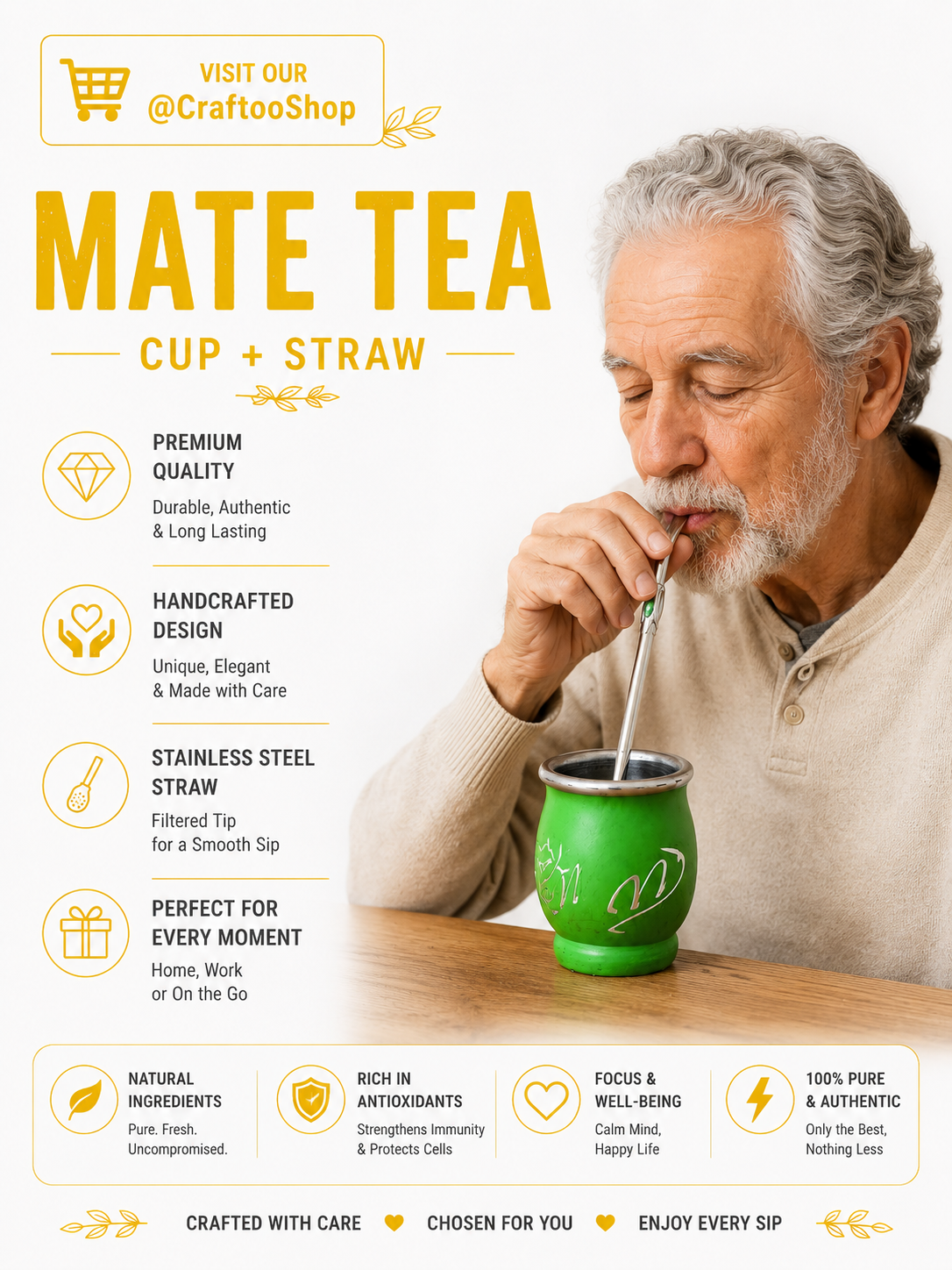 Mate Tea Silver Green cup, Unique Yerba Mate Cup +Straw, drinking places fountain, water carved, Filter Bombilla Straw handmade 50mL