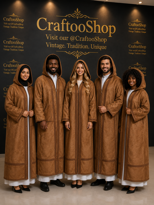 Farwa Hoodie Bisht Coat, Unique Fur, Morocco Arab Style Winter Coat, Warm Heavy, Unisex Clothing, Vintagec Traditional Westerns مغرب