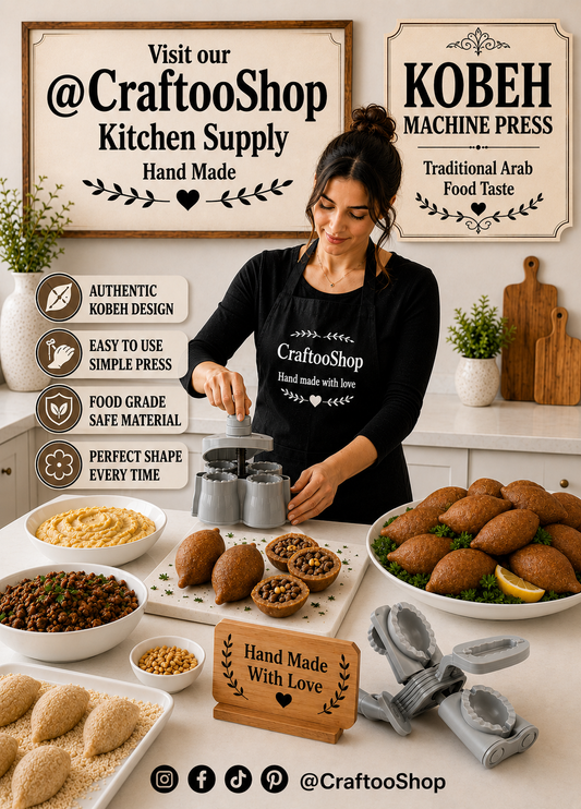 Arab kobeh Cookie Mold Machine, handcrafted Unique Plastic Press kobah Design, Baking Chef Gift, Kitchen Heavy Supply tools Support