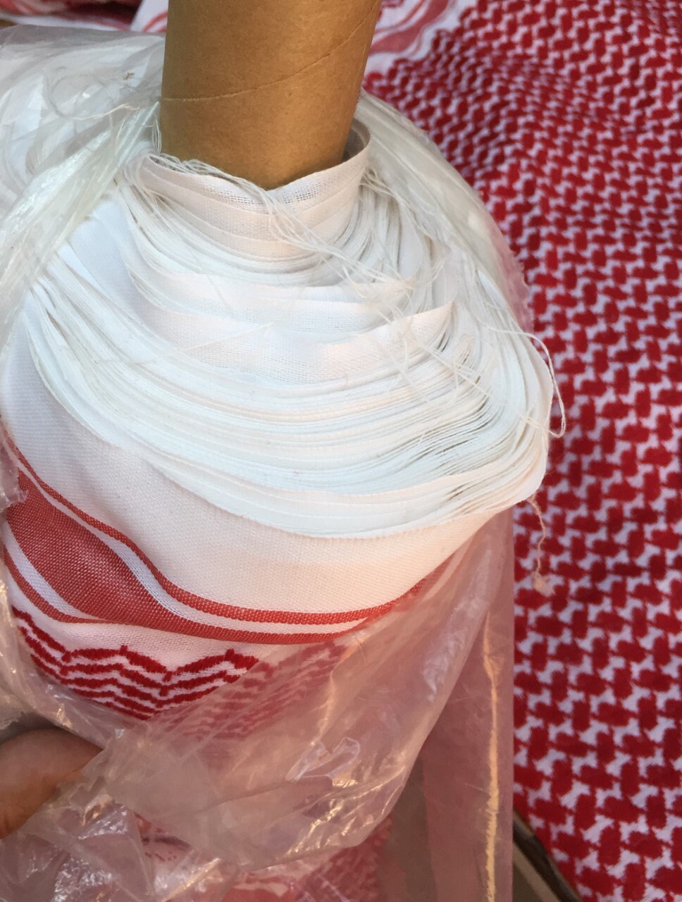 Fabric by METER Keffiyeh, Shemagh Fabric, Crafts Use, Fabric Textile for Clothing Work, Designers Supply Arab Original Woven Stitched
