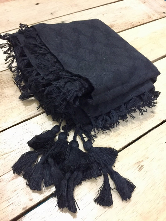 Black Keffyeih Palestine Scarf, Unique Arab Scarf face Cover, Headwear, Vintage Dress Hatta Shemagh Kuffyieh Unisex Face Mask Woven Stitched