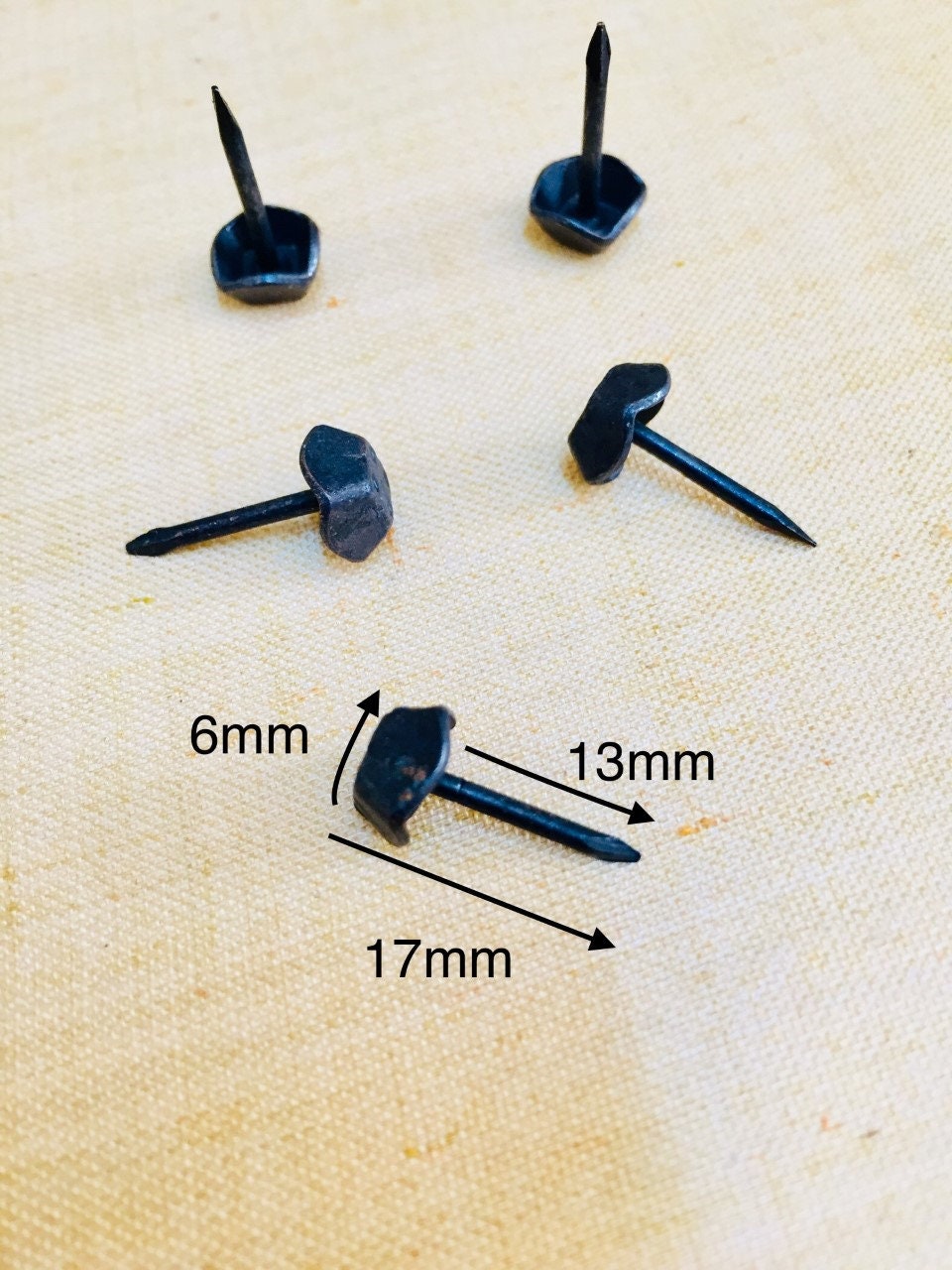 Square Nails, Upholstery Wood Crafts use Shoes Nails/tacks,box thumb tacks, Push Pins Door wall, Furniture Sofa tacks solid Antique Black
