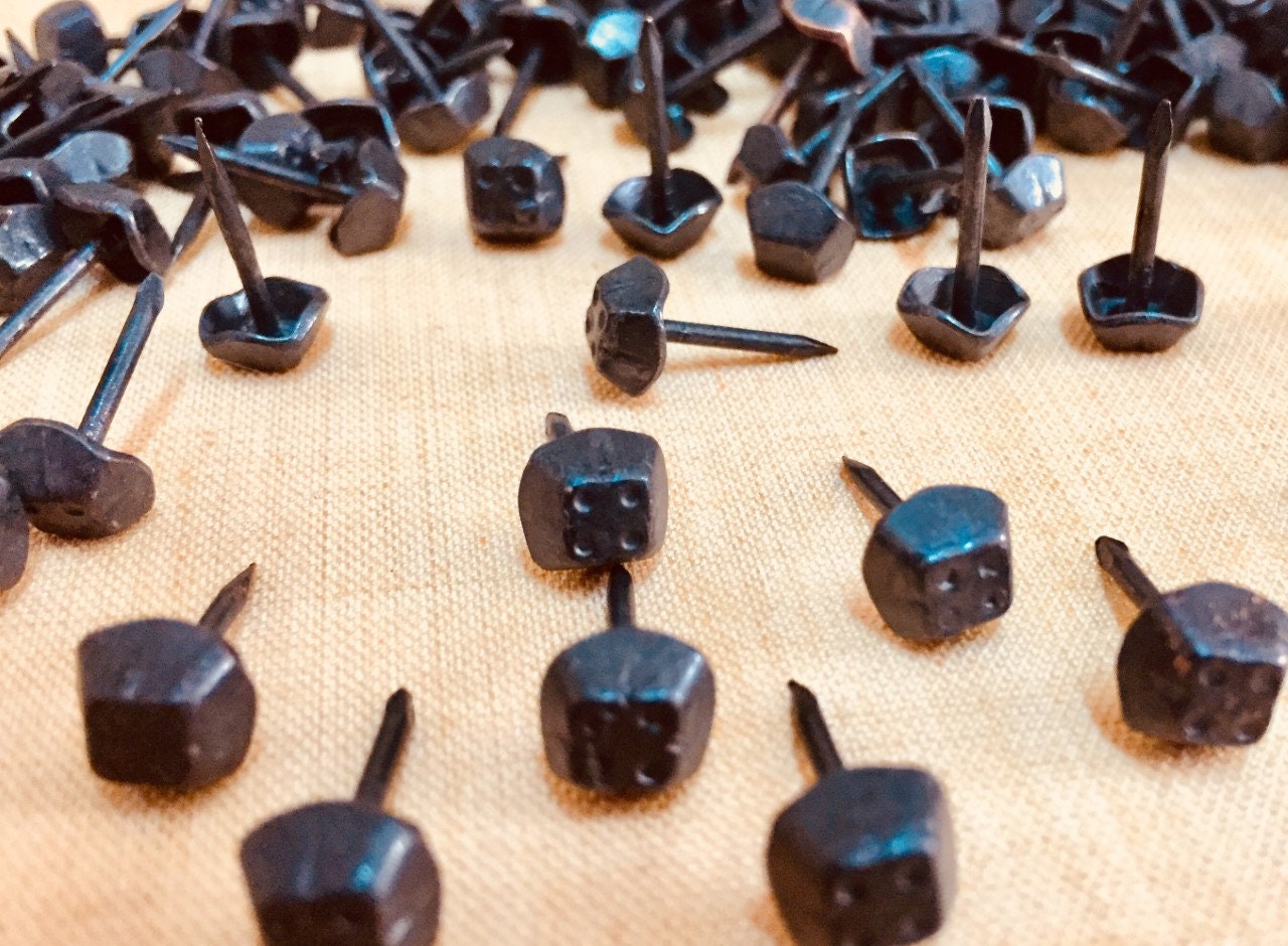 Square Nails, Upholstery Wood Crafts use Shoes Nails/tacks,box thumb tacks, Push Pins Door wall, Furniture Sofa tacks solid Antique Black