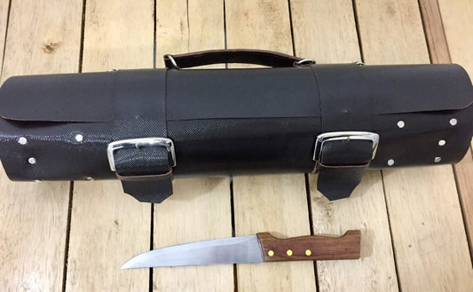 15 Slots knife roll, handCrafted Chefs bag holder, Genuine Leather with long strap , Knives Roll Holder Bag , kitchen supply 55cmX70cm