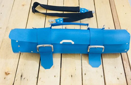 15 Slots Knife Roll ,hand Crafted Chef bag, Syntactic PU PVC Leather, Hand Made Knives Roll Holder Bag, kitchen supply Gift, Silver Metal