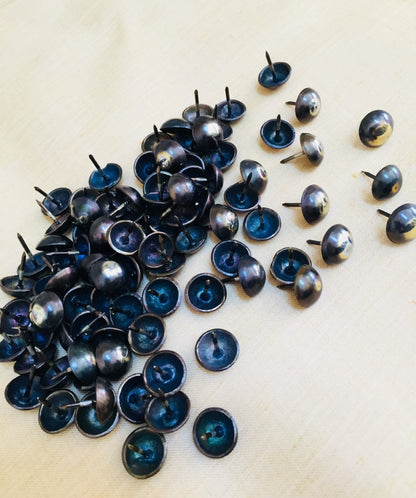 150 Circle Nails Cat Eye Upholstery Deco. Nails, Box thumb tacks, Push Pins Sofa Door Furniture Vintage Look Small Size Antique Bronze 15mmX12mm