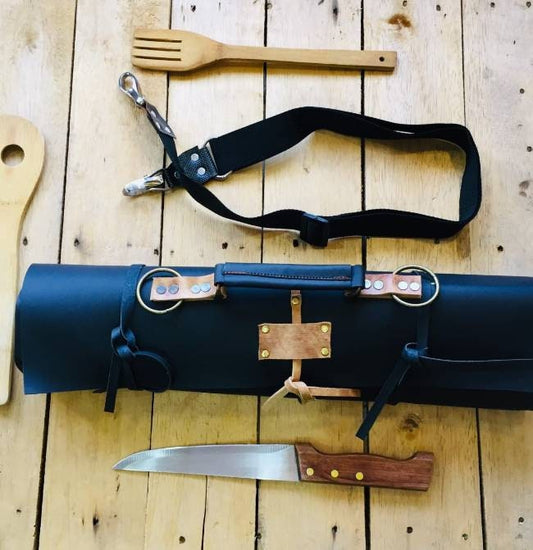 12 Slots, knife roll, synthetic leather , Belt Genuine Leather, 100% Hand made , dark Brown colour tan belt colour