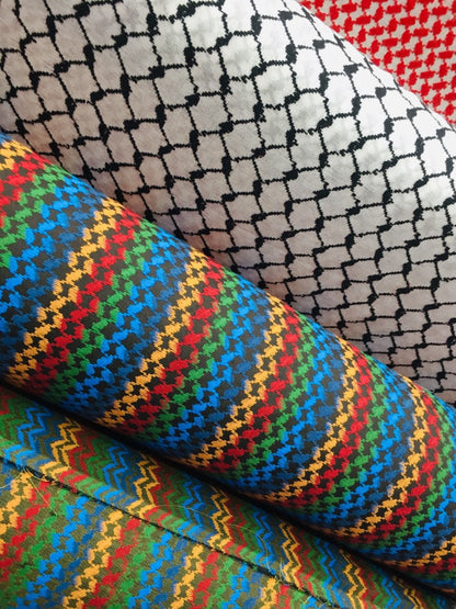 Palestine Original Keffyieh, Unique Irish Arab Scarf Shemagh, face Cover Headwear Windproof  Mask Vintage dress Hatta GREEN WHITE No Tassels