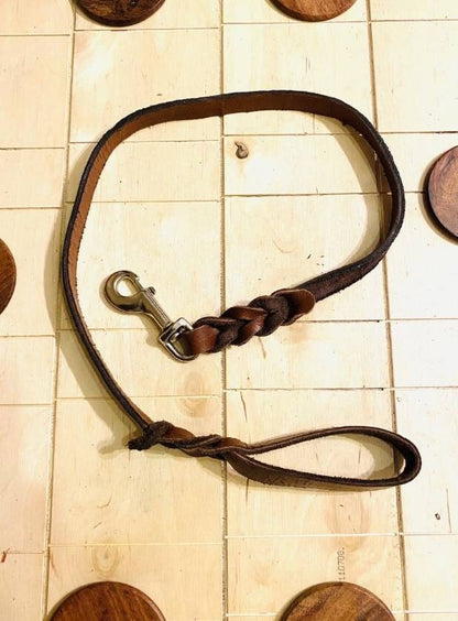 Dog Leash, Leather Dog Leash, Strong Cow Genuine Leather Dog Leash, dog lead, Brown Hardware Dog leash, Handmade Heavy Metal