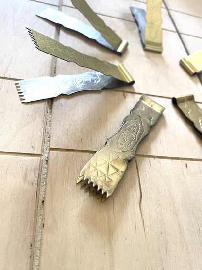 10 Pieces Cookie Tong Mold, Hand crafted , Unique Metal Mamool Mamoul Molds, Unique Baking Chef Gift, Kitchen Supply, Tools Support