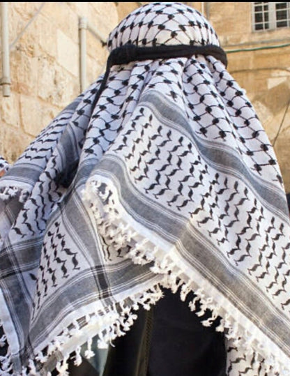 Palestine Arabic Scarf, Shemagh, Kuffyieh Handmade Unique Style, Hatta Jordan Red Bedouins Cover, Kofya Headwear Vintage Arab Dress, 1 Piece