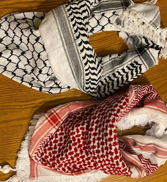 Palestine Arabic Scarf, Shemagh, Kuffyieh Handmade Unique Style, Hatta Jordan Red Bedouins Cover, Kofya Headwear Vintage Arab Dress, 1 Piece