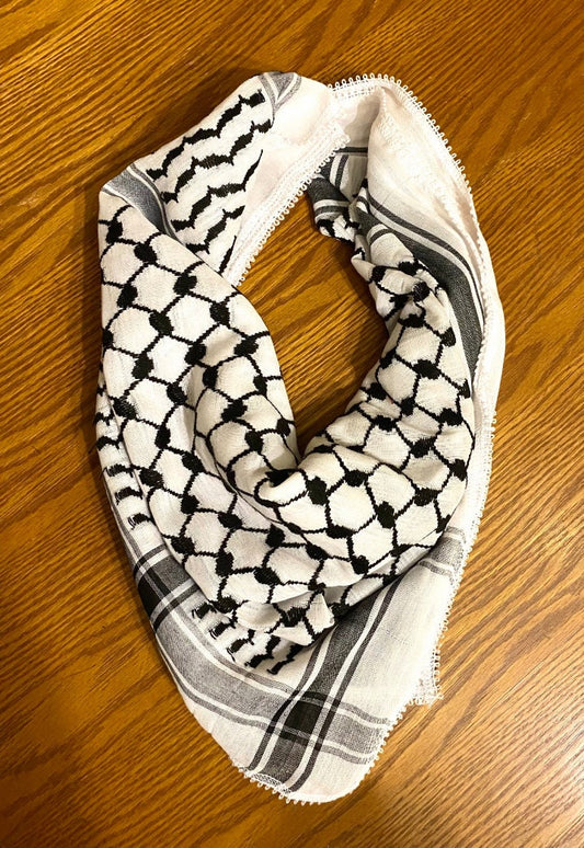 keffyeih Palestine Original Arab Scarf, Kofyah Woven Stitched NOT Printed,Unique Bandana ,Vintage Dress Hatta Small Size 35inchX35inch