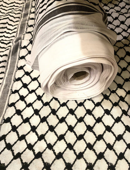 Fabric by METER Keffiyeh, Shemagh Fabric, Crafts Use, Fabric Textile for Clothing Work, Designers Supply Arab Original Woven Stitched