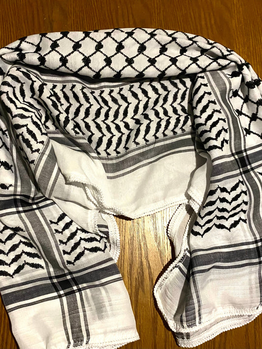 Original Keffyeih Palestinian Arab Scarf, Woven Stitched NOT Printed,Unique faceCover Headwear Shawl ,Vintage Dress Hatta shemagh NO Tassels