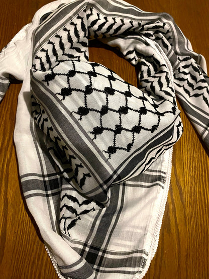 Original Keffyeih Palestinian Arab Scarf, Woven Stitched NOT Printed,Unique faceCover Headwear Shawl ,Vintage Dress Hatta shemagh NO Tassels