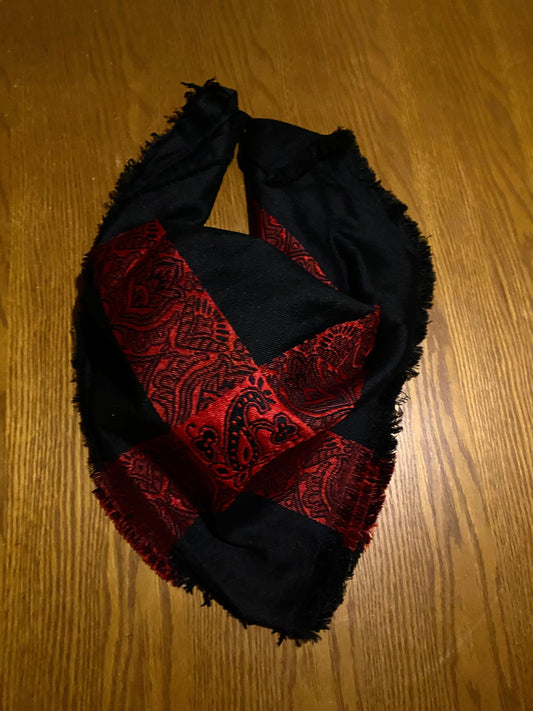 Unique Scarf, Black Red Line Woven,Desert Bandana Kofya, Arab OldStyle Vintage dress, Hatta Shemagh Kuffyieh Scarf, Mixed colors, Keffiyeh