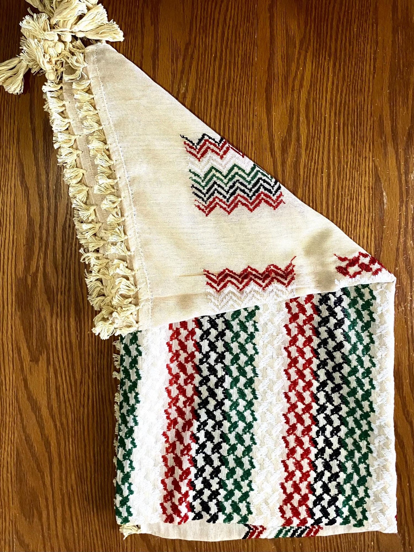 Beige Rainbow Arab Sahara Scarf Keffyieh, Unique Arab Scarf Shemagh, Shawl fabric MultiUse faceCover, Headwear Windproof,Vintage dress Hatta