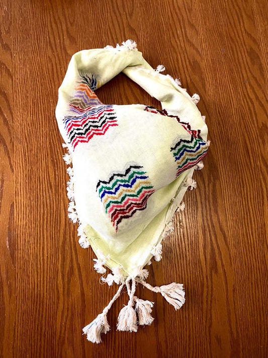 Yellow Rainbow Arab Sahara Scarf Keffyieh, Unique Shemagh Shawl fabric MultiUse faceCover, Headwear Windproof, Vintage dress Hatta Mixed Col