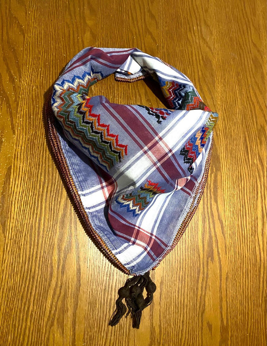 Purple Keffiyeh Palestine Scarf, Unique Arab Bandana, Headwear Mask, Vintage dress Hatta Shemagh Kuffyieh Cocktail Rainbow Mixed Colours