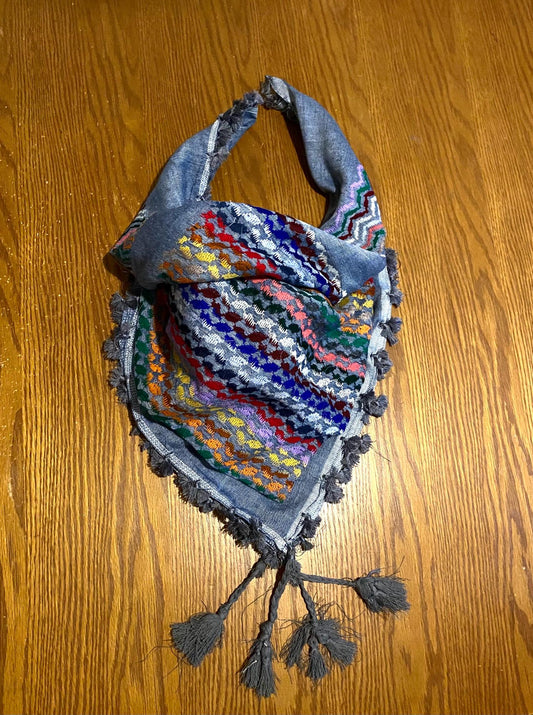 Blue Rainbow Keffiyeh, Unique Sahara Arab Scarf, Bandana face Cover, Palestine Headwear Windproof Mask Vintage dress Hatta Shemagh Cocktail